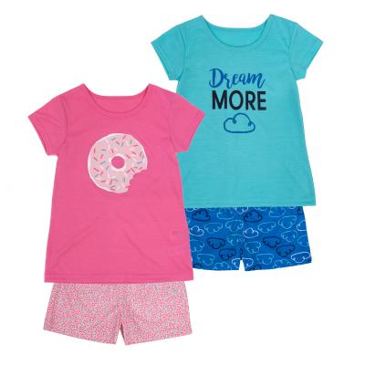 China Manufactured Kids Girls Short Sleeve Clothes Kids Set Summer Pairs Clothing Shorts Sleeve T-shirts for sale