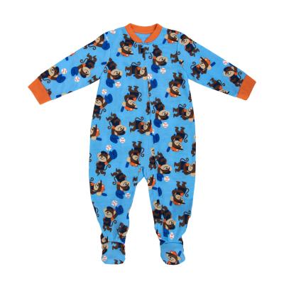 China Rompers Boy Sky Blue Monkey Pajamas Kids Clothes Print Newborn One Piece Custom Baby Romper For Kids for sale