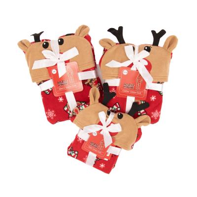 China Anti-pilling 2 Piece OEM Reindeer Christmas PJ Set T-shirt Pants Children Kids Clothing Mommy and Me Family Matching Pajamas for sale