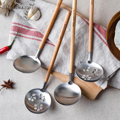 China MONAZONE Stocked Kitchen Cooking Tool Hot Pot Stainless Steel Spoons Long Handle Spoon Spoon For Soup for sale