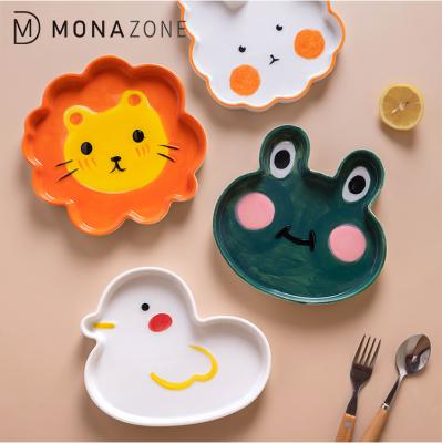 China MONAZONE Light Tableware Viable Luxury Ceramic Cute Pattern Animal Pattern With Undercoat Color Relievo Embossment for sale