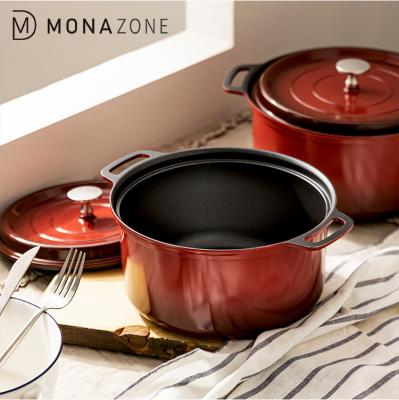 China Nordic Red MONAZONE Style Soup Pot Light Weight Non Stick Multifunctional Pot for sale