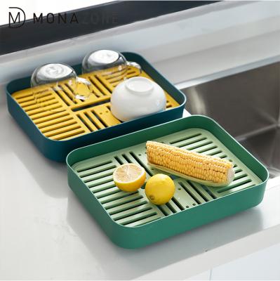 China MONAZONE Modern Simple Style Tea Serving Tray Food Draining Tray For Water Draining For Kitchen Household for sale