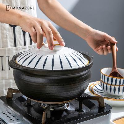 China MONAZONE Soup Stew Pot Gas Cooker Special Kitchen Soup Pot Ceramic Stocked Casserole With Cover for sale