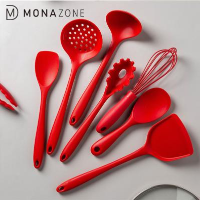 China MONAZONE Stick Food Grade Silicone Stocked Non Cooking Set 9 Set Cookware High Temperature Resistance Tool for sale