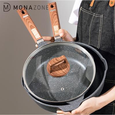 China MONAZONE Modern Medical Stone Soup Pot Household Induction Cooker Gas Cooker Non-Stick Running Flat Cooking Pot for sale