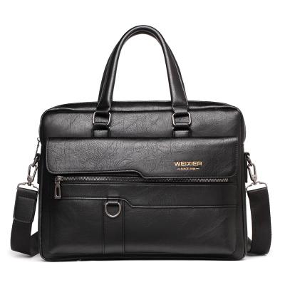 China New Business Travel Bag 2021 Retro Large Capacity Waterproof Leather Men's Briefcase Men's Handbag for sale