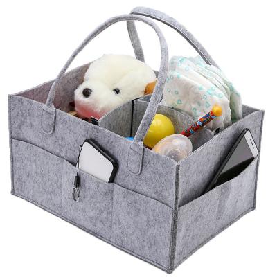 China Detachable Customized Rectangular Baby Products Diaper Cart Felt Diaper Bag for sale