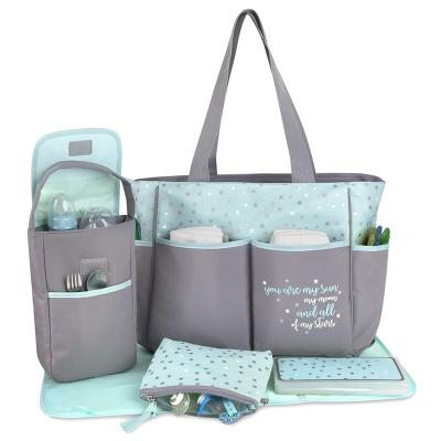 China WRAPPING BAG Baby Diaper Bag Packaging 5 Piece Set Pouch Maternity Bag for sale