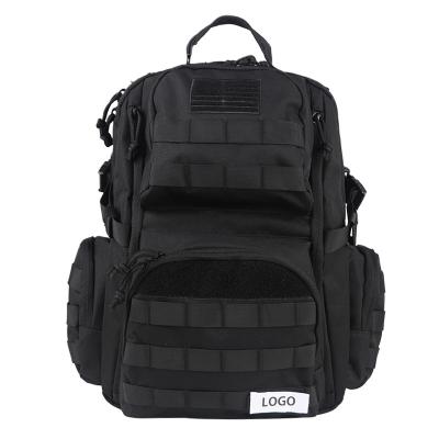 China Custom Waterproof Camping Rucksack Black 600D Tactical Bags Waterproof Army Tactical Military Backpack Oxford Rucksack Military Tactical Bags for sale