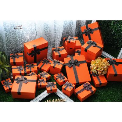 China Business& Factory Wholesale Eco-friendly Rigid Boxes Borthday Purchasing Exquisite Creative Orange Gift Box Gift Box With Souvenir for sale