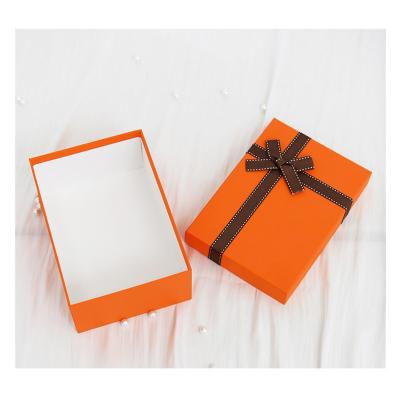 China Business& Custom Exquisite Creative Luxury Hot Selling Orange Bow Gift Box Big Large for sale