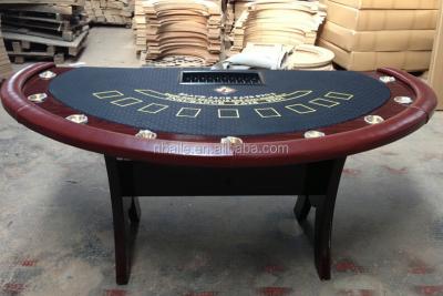 China Luxury Wooden Black Jack Table Casino Poker Table for sale