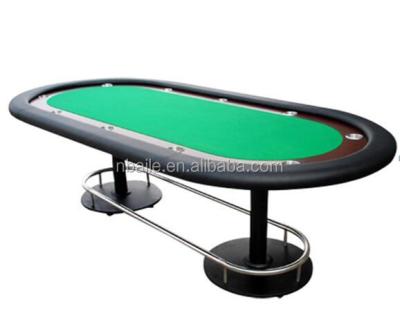 China Wooden 84 Inch Luxury Texas Poker Table With Iron Legs for sale