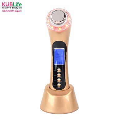 China Portable face lift led red light therapy with ultrasonic galvanic acne treatment and anti wrinkle anti aging home use 5 in 1 for sale