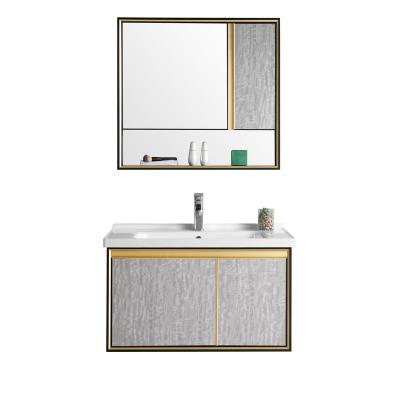 China Modern Egypt Style Light Luxury Metal 304Ss Bathroom Vanity With Hidden Handle for sale