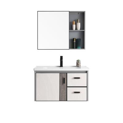 China French Exquisite Water Resistant Aluminum Makeup Bathroom Vanity With Double Drawers For Hotel for sale