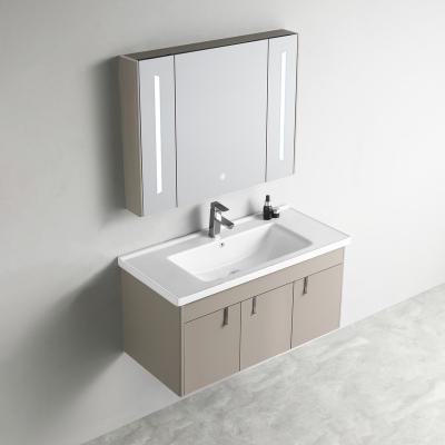 China Fire-New SS Apartment Vanity Cabinets Enlargement Mirror Wash Toilet Sets Modern Simple PVC Storage Combo for sale