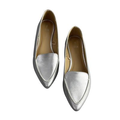 China Girls flat shoes female silver color flat new style leather pu flat shoes for women new styles for sale