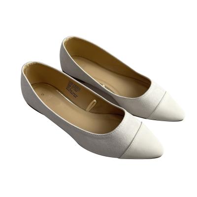 China Spring summer girls shoes flat microfiber suedette beige color ladies plus size flat shoes for women and ladies for sale