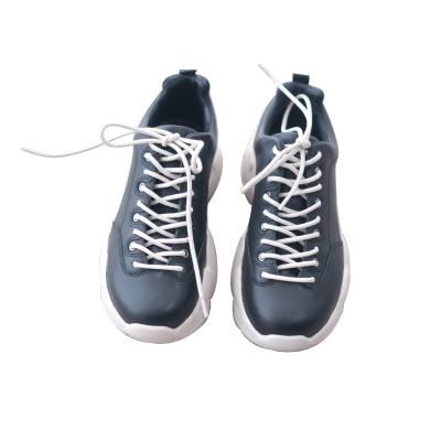 China 2021 New Fashion Genuine Leather Breathable Lace Up Casual Shoes Women Dorky Dad Sneakers Shoes for sale