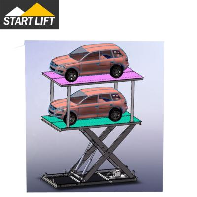 China Small Car Hydraulic Car Bottom Lift Hydraulic Car Parking Lift Scissor Lift Hotels Car Lift for sale