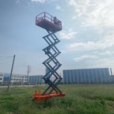 China Hotels START factory price Genie Quality 25ft 38ft 500lb fold up electric scissor lift for sale