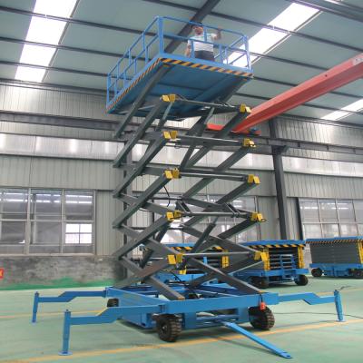 China Hotels Electric Scissor Lift 300kg Fully Electric Mini Platform As Man Work Scissor Lift for sale