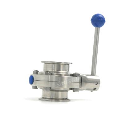 China ISO DIN SMS General Standard Flange Manual Sanitary Stainless Steel Butterfly Valve for sale