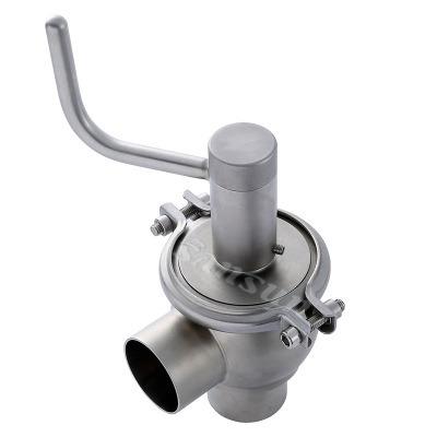 China General Sanitary Stainless Steel Manual L Type Divert Single Seat Valve for sale