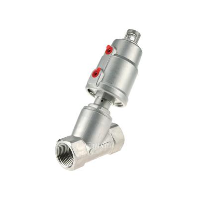 China Dairy Stainless Steel Intelligent Thread Female Angle Seat Valve Food Processing for sale