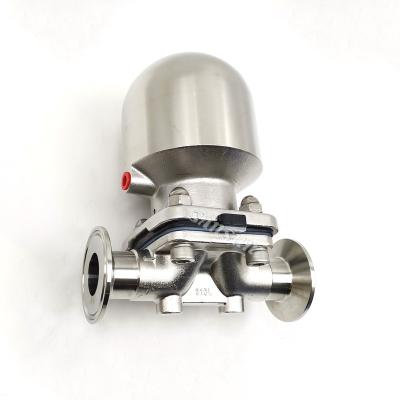 China Dairy Sanitary Stainless Steel MiniI Type Diaphragm Valve With Stainless Steel Pneumatic Actuator for sale