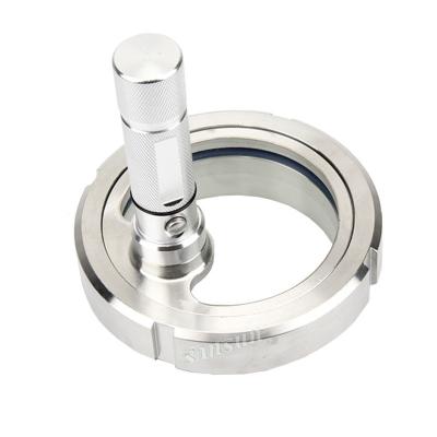 China Food Stainless Steel Sanitary Union Type Round Sight Glass With Light For Tank for sale