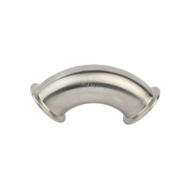 China DIN 11850 Sanitary Stainless Steel Pipe Fitting Tri Clamp Tri Elbow 90 Degree C for sale