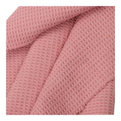 China Customized colorful anti-static soft touch polyester waffle weave loop microfiber waffle fabric with low price for sale