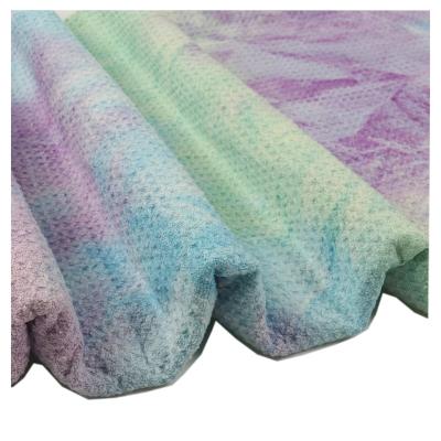 China High Quality Anti-static Microfiber Fabric Waffle Dyed Customized Cleaning Weave Rpet Recycled for sale