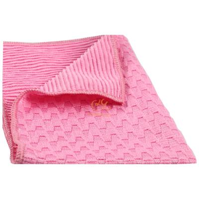 China Trapeze Compressed Terry Towel With Stripe Colth Microfiber Knitting Household Clean Cheap Clean Kitchen Towel Cloth for sale