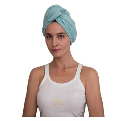 China Viable Microfiber Waffle Pattern Dry Hair Hat For Women Drying Turban Wrap Absorption Hair Towel for sale