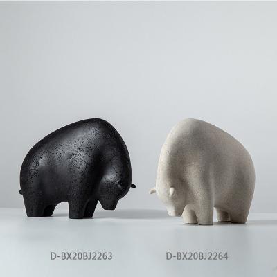 China Ornaments Cartoon Modern Nordic Abstract Cow Resin Animal Modeling Ornaments for sale