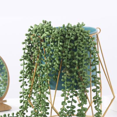 China Wholesale Environmentally Friendly Artificial Hanging Senecio Green Plant Decoration Faux Indoor Succulents for sale