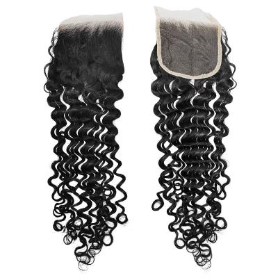 China JIAHUI 4x4 Deep Wave Lace Frontal Vendor, Super Thin Sheer HD Lace Closure Headband With Woman Hair, Deep Wave Wholesale for sale