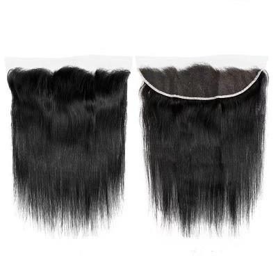 China Wholesale High Quality Hd Virgin Silk Top 13x4 Brazilian Peruvian Human Hair Straight Hair Extension With Lace Headband Straight Hair Closures for sale