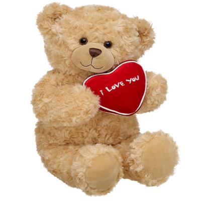 China Lovely tan hug stuffed plush Teddy Bear with red heart I love you for sale