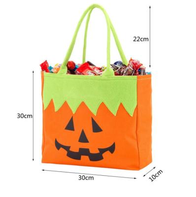 China 2021 New Design High Quality Canvas Kid Gift Canvas Pumpkin Halloween Bags Canvas Bags for sale