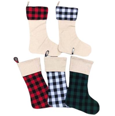 China Wholesale OEM Quality QUICK DRY RTS Most Christmas Monogrammed Buffalo Plaid Popular Stocking Women Man Socks for sale