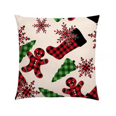 China Fashion Fashion New Arrive Wholesale Canvas Christmas Tree Deer Printed Christmas Pillow Case China Made Pillow Case for sale