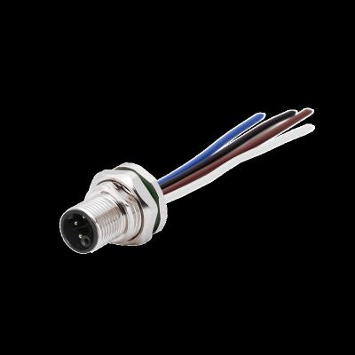 China Automotive NOM M12 X 8p Penal Mount ip67 / 68 Coding Connector Waterproof For Industrial Ethernet for sale