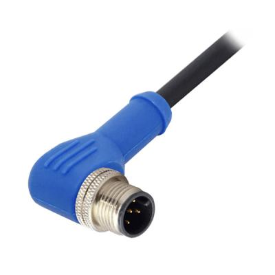 China 3 Pin 4 Pin Circular M12 90 Angle Connector Automotive Cable for sale