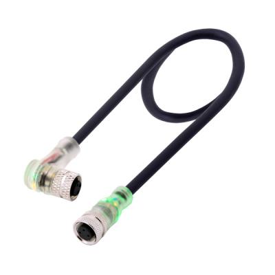 China Industrial Automation Electrical Wire Connector IP67 ip68 M12 M8 Female Straight To Angle 2 3 4 Pin LED Power Cable PG7 Waterproof Sensor for sale