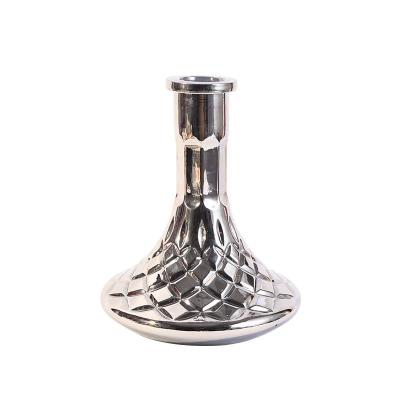 China Huka Crystal Vase Plating Color Silver Shesha Base Smoking Hookah Shisha Qalyan Russian Bottle Glass Shisha Narguile Narguile Hookah for sale